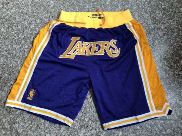 Los Angeles Lakers Yellow Royal Black Shorts real