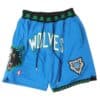 Minnesota Timberwolves Basketball Blue Vintage Shorts