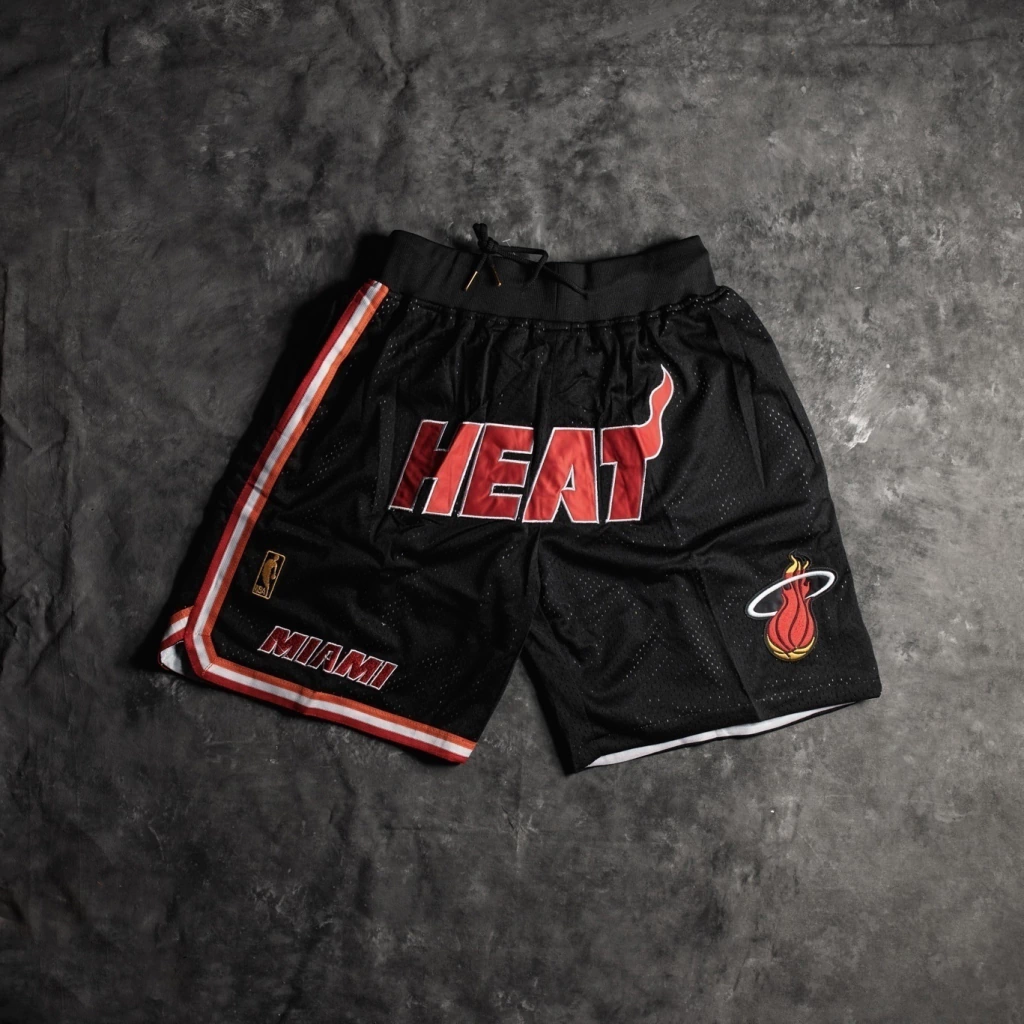 Miami Heat Retro Black Basketball Shorts 3 Short Miami Heat Retro 1996