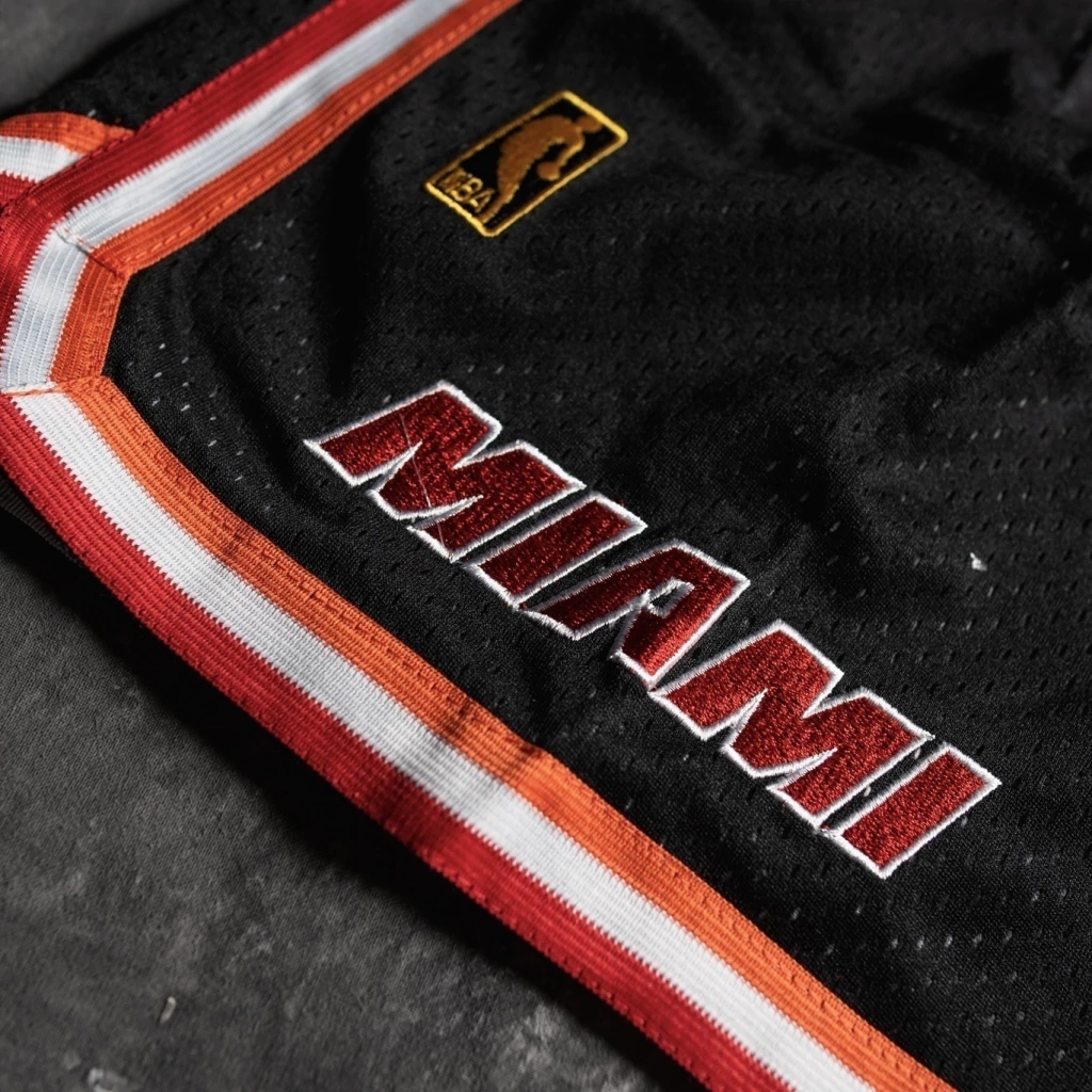 Miami Heat Retro Black Basketball Shorts 6 Short Miami Heat Retro 2
