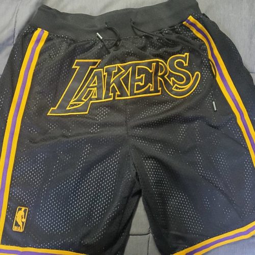 Los Angeles Lakers Basketball Black Vintage Shorts photo review