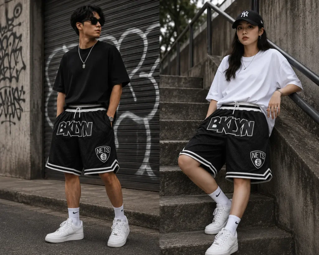 Brooklyn Nets Black Throwback Shorts