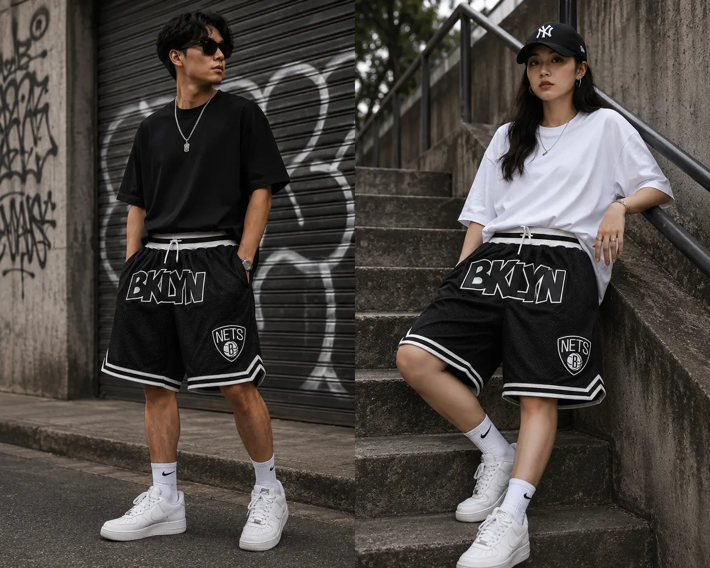 Brooklyn Nets Black Throwback Shorts