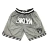 Brooklyn Nets Gray Throwback Shorts