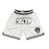 Brooklyn Nets White Throwback Shorts