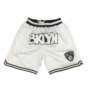Brooklyn Nets White Throwback Shorts