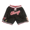 Chicago Bulls Black Red Strip CHICAGO Basketball Shorts