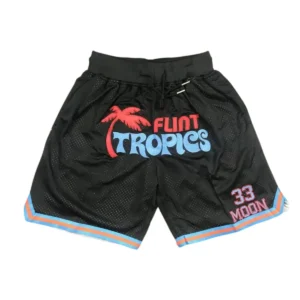 Jackie Moon #33 Movie Flint Tropics Black Basketball Shorts