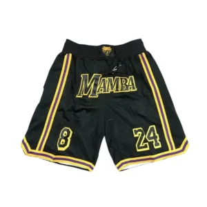 Kobe Bryant 8 24 Lakers MAMBA Black Basketball Shorts