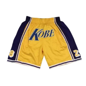 Kobe Bryant 8_24 Yellow Los Angeles Lakers Shorts
