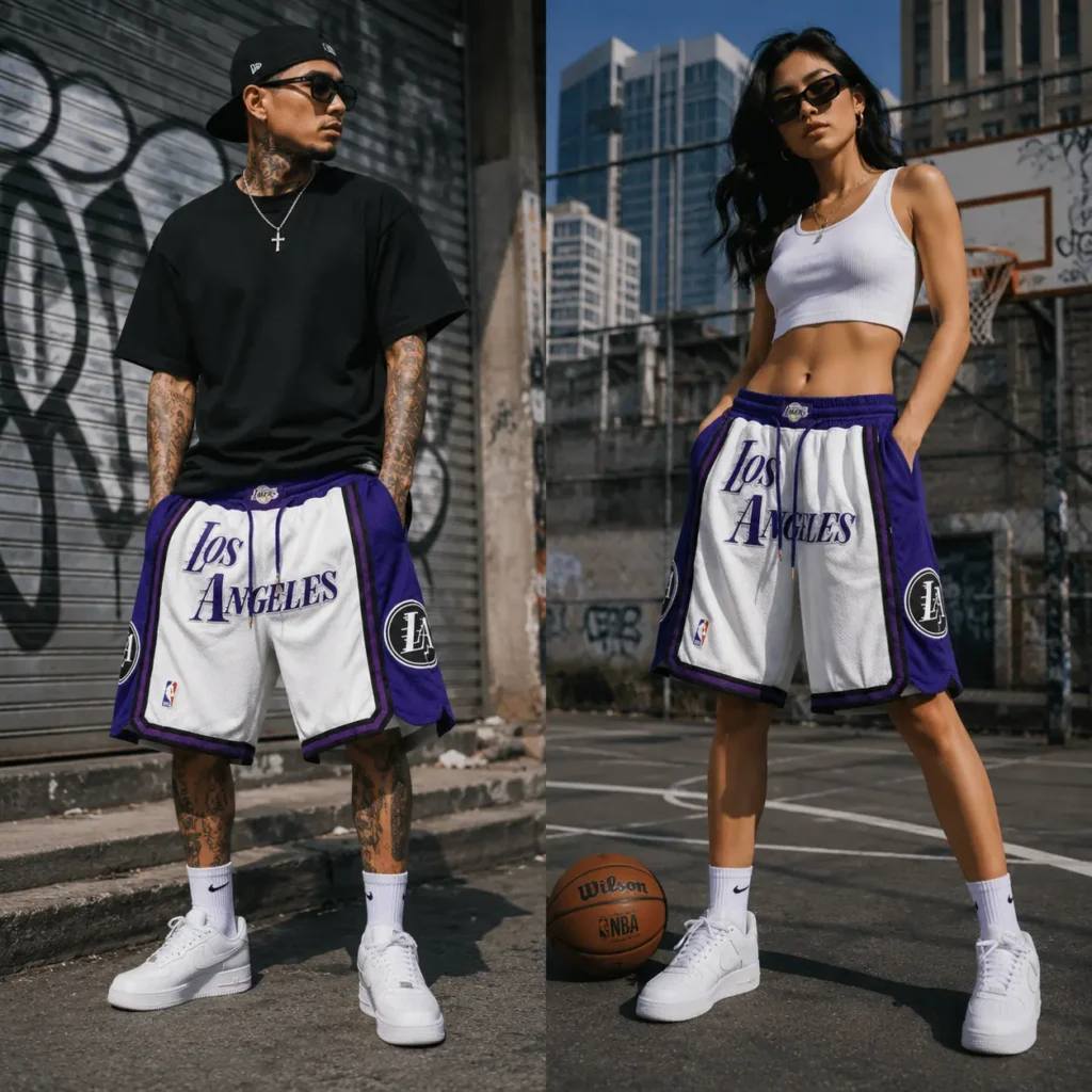 Los Angeles Lakers 2022-23 City Edition White Shorts 7 Los Angeles Lakers 2022-23 City Edition White Shorts