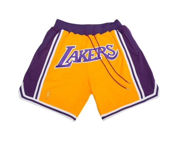 Los Angeles Lakers Shorts Yellow 4