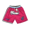 Miami Heat Pink Throwback Shorts