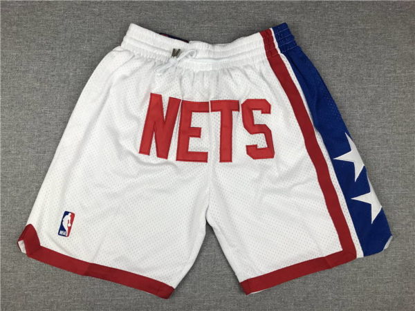 New Jersey Nets Basketball White Just Don Shorts