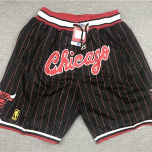 Chicago Bulls Black Red Strip CHICAGO Shorts