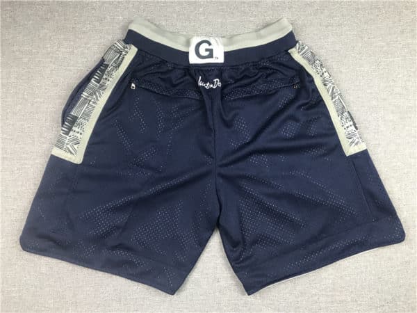 Georgetown University x Jordan Navy Shorts real back