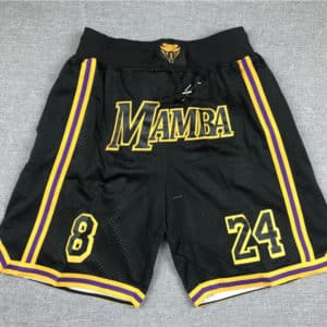 Kobe Bryant 8 24 Los Angeles Lakers MAMBA Black Shorts