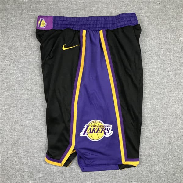 Los Angeles Lakers 2021 Earned Edition Black Shorts side 1