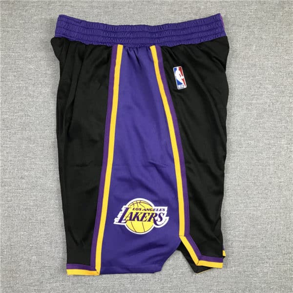 Los Angeles Lakers 2021 Earned Edition Black Shorts side