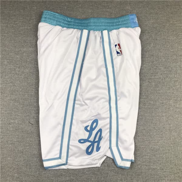 Los Angeles Lakers City Edition Swingman White Blue Shorts side