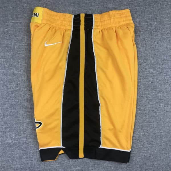 Miami Heat 2020-21 Yellow Earned Edition Shorts side 1