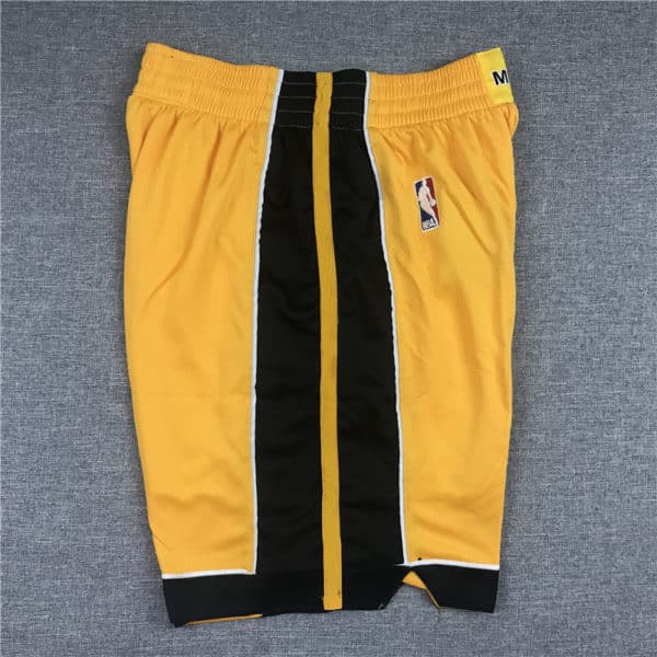 Miami Heat 2020-21 Yellow Earned Edition Shorts side