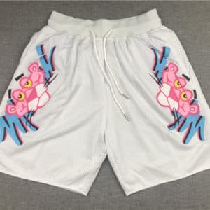 Miami Heat Pink Panther Vice White Basketball Shorts