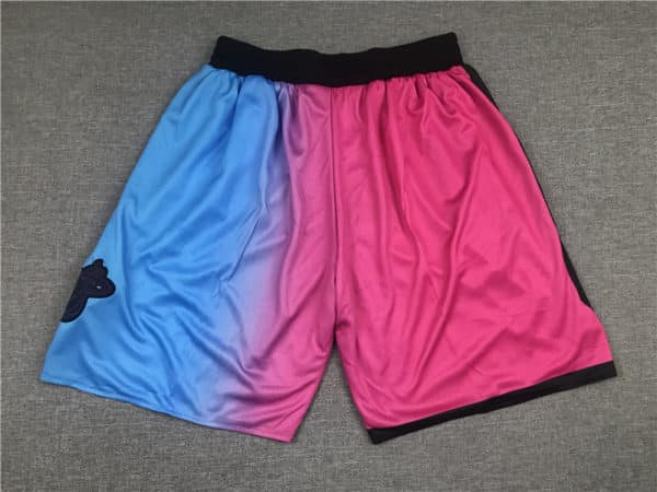 Miami Heat Pink Rainbow 2020-21 City Edition Swingman Shorts back