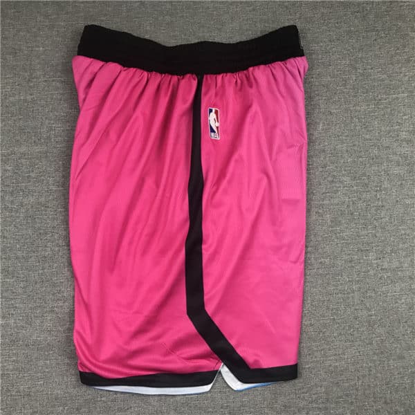 Miami Heat Pink Rainbow 2020-21 City Edition Swingman Shorts side