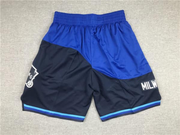 Milwaukee Bucks 2021 Blue Earned Edition Swingman City Shorts back