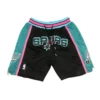 San Antonio Spurs Green Black 90s Basketball Shorts