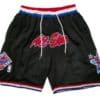 Front view of 1991 All-Star Game West Shorts in Black with bold graphics and team logos.