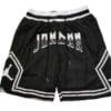 Front view of Jordan Sport Diamond Black Shorts with a sleek black design and subtle Jordan branding.