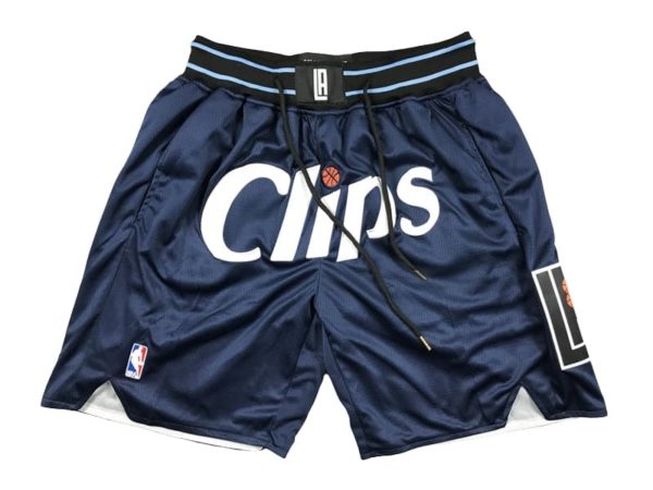 Front view of Los Angeles Clippers City Edition Swingman Shorts featuring a bold design with the Clippers logo and city edition details.