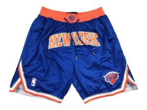 Front view of New York Knicks Icon Edition Swingman Shorts featuring a classic design with the Knicks logo and team colors.