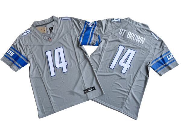 Amon Ra St. Brown Detroit Lions Steel Gray Color Rush Limited Jersey