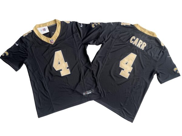 Derek Carr New Orleans Saints Black Vapor Limited Jersey rotated 1