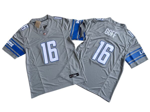 Jared Goff Detroit Lions Steel Gray Color Rush Limited Jersey