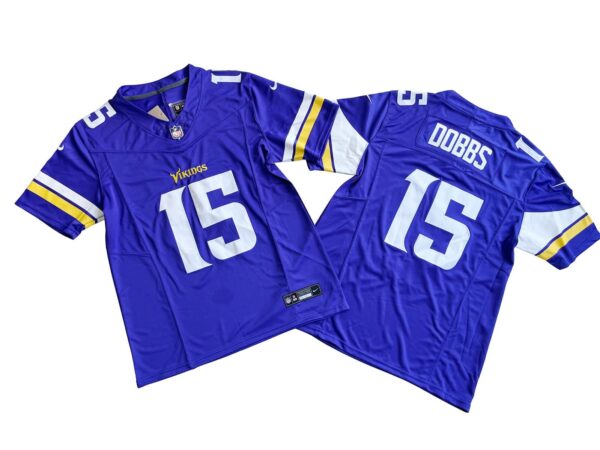 Joshua Dobbs Minnesota Vikings 2024 Purple Vapor Limited Jersey rotated 1