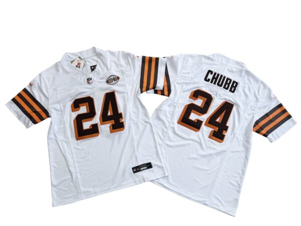 Nick Chubb 24 Cleveland Browns White 1946 Collection Alternate Vapor Limited Jersey