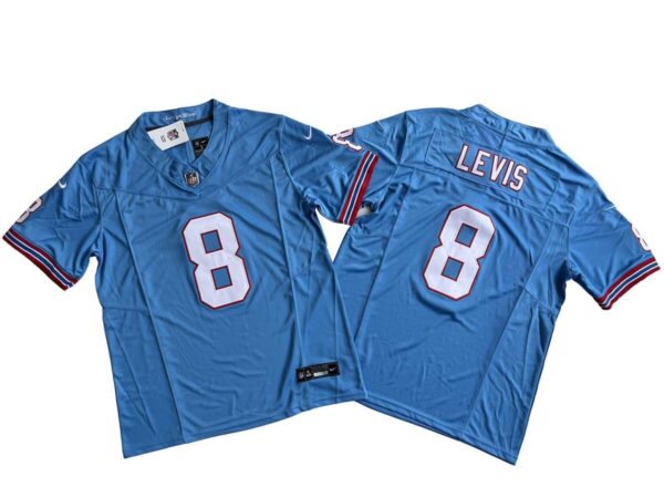 Will Levis Tennessee Titans Light Blue Oilers Throwback Vapor Limited Jersey rotated 1