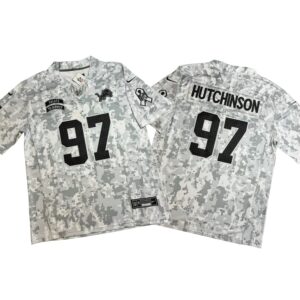 Aidan Hutchinson #97 Vapor FUSE Jersey Salute To Service Arctic Lions NWT