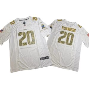 Barry Sanders #20 Vapor FUSE Jersey Salute To Service White Lions NWT