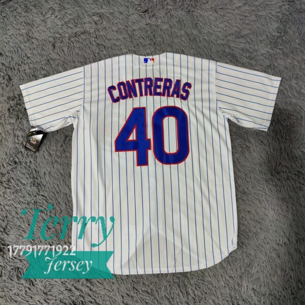 Chicago Cubs Willson Contreras Home White Jersey back