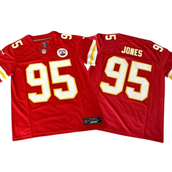 Chris Jones #95 Vapor FUSE Jersey Red Elite Quality Kansas City Chiefs