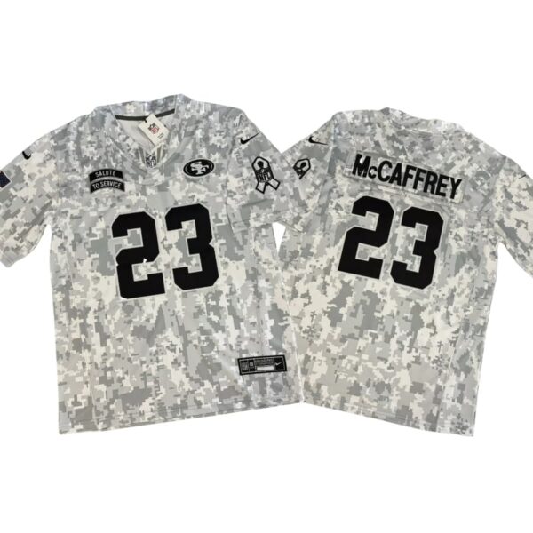 Christian McCaffrey #23 Vapor FUSE Jersey Salute To Service Arctic 49erss