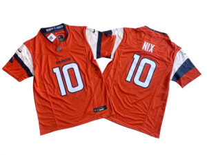 Denver Broncos Bo Nix Nike Orange Vapor F.U.S.E. Limited Jersey