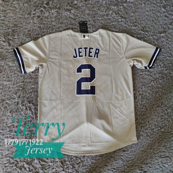 Derek Jeter New York Yankees Road Player Jersey Gray back