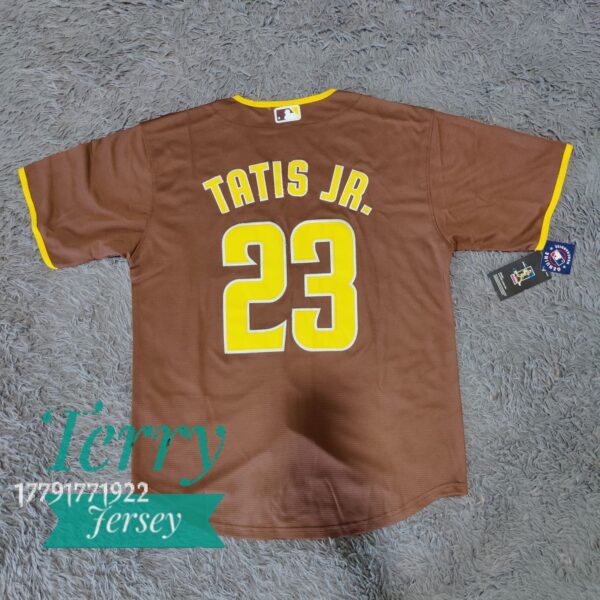 Fernando Tatis Jr. San Diego Padres Alternate Player Jersey Brown back