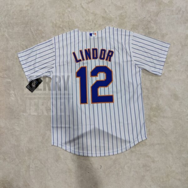 Francisco Lindor New York Mets Home Player Jersey – White back